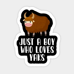 Just A Boy Who Loves Yaks Sticker